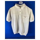 White Snap Closure Polo w/Gathered Bottom, Size...