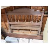Antique Wood Bed w/Rails, Birth Bed of Owner's...