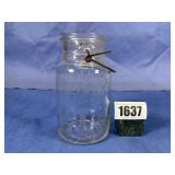 Antique Clear Glass Ball Ideal Jar Pat D July...