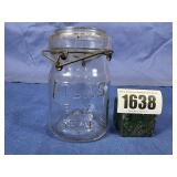 Antique Clear Atlas E-Z Seal Pint Canning Jar...