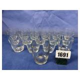 (14) 3' Clear Glass Tumblers