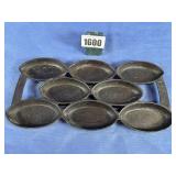 Antique Cast Iron Gem Pan: #4, 8 Oval Shaped...