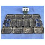 Antique Cast Iron Gem Pan 12 Section, G. 12.5x7'