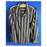 Medium Mens, Alfani Black & Grey Strip Shirt