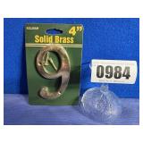 New Hillman Solid Brass House Number, 4', '9'