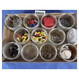 Jars of Hardware: Cable Fasteners, Nuts, Wire...