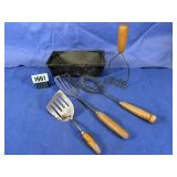 Vintage Wood Handled Cooking Utensils, 2...