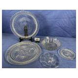 (2) Anchor Hocking Clear Glass Queen Mary Plate...