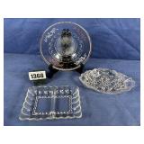 Divided Glass Dish, Oval Serving Dish, 7.5'...