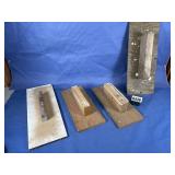 (4) Home Made Wood Concrete Trowels 6x14 & 6x18...