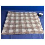 Material, Brown & Orange Plaid Polyester, 60x69'