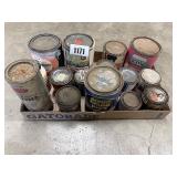 Flat of Joint Compound, Old Paints & Supplies
