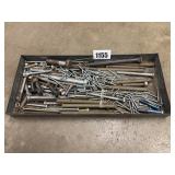 Metal Tray of Bolts, Screws, All Thread