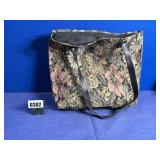 Floral Tapestry Bag, 2 Handles, 16x3.5x14.5'T