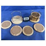 Wood Framed Coasters w/Cork Base-9 Coasters