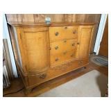 Antique Oak Buffet w/Honey Oak Finish & Ornate...