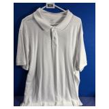 Men's 3XL White w/Gray Trim Short Sleeve Polo...