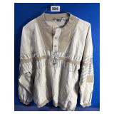 Men's Lg Tan Long Sleeve Pullover Shirt w/Tan...