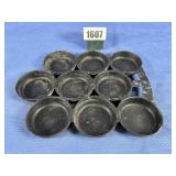 Antique Cast Iron Gem Pan; 9 Section Cup....