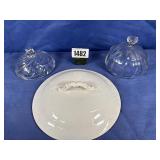 Misc. Lids, White Porcelain Lid, 9.5', Glass...