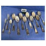 12 Piece Rogers Silverware, 9 Serving Spoons, 1...