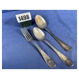 Rogers Silver, 1 Lg, 1 Med. Spoons & 1 Fork