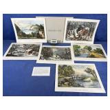 Currier & Ives 6 Prints Ready to Frame, 9x12'