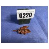 Lapel Pin: 3 Metal Leaves on Branch Brown &...