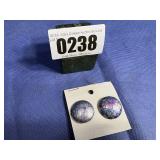 Earrings: 1' Round Metallic-One Needs Glued to...