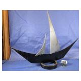 Metal Sailboat Sculpture Art, 33'W x 25'T