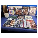 Box of 18 Quilting Books w/Patterns & Instructions