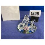 Glass Dog & High Heel Shoe & Rose on Mirrored...