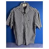 Medium Mens, Hathaway, Navy Strip, Short Sleeve...