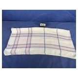 Vintage Table Cloth White, Pink Blue 50x50'