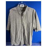Men's XXL Bill Blass Green Plaid Dress Shirt...