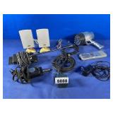 Misc. Electronic Box, Flashlight, Small Speaker...