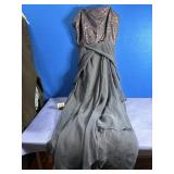 Size 14 Navy Blue Spaghetti Straps, Lace Bodice...