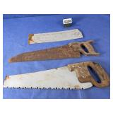 (2) Carpenter Hand Saws W/Wood Handles, Miter...