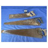 (3) Carpenter Hand Saws, Wood Handled