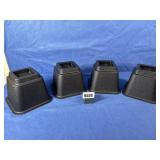 New 4 Black Plastic Bed Risers, 7.5x6'H