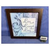 Artwork: Live, Laugh Love Print Framed 12'x12'