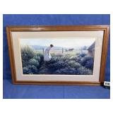 Artwork: Lady in Garden Print, 29.5x18.5' Frame...