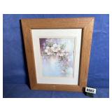 Artwork: Pink Flowers on a Vine Print Framed by...