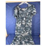 3XL Blue & White Hawaiian Dress, Cap Layered...