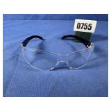 New Safety Glasses, Black, Clear Lens