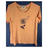 XL Tee Lt Orange w/Lady Bug & Dandelion