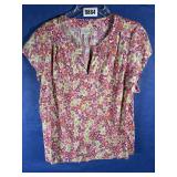 Floral Print Cotton/Rayon Top w/Cap Sleeves,...