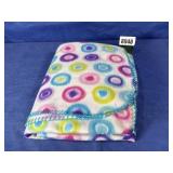 50x60 Fleece Throw w/Colorful Circles