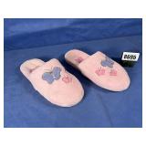 Women's House Slippers Pink Butterflies Sz Lg 9-10