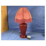 Red Ceramic Lamp w/Red Decorative Shade...